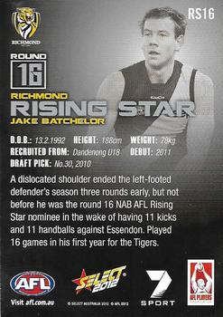 2012 Select AFL Champions - Rising Star #RS16 Jake Batchelor Back